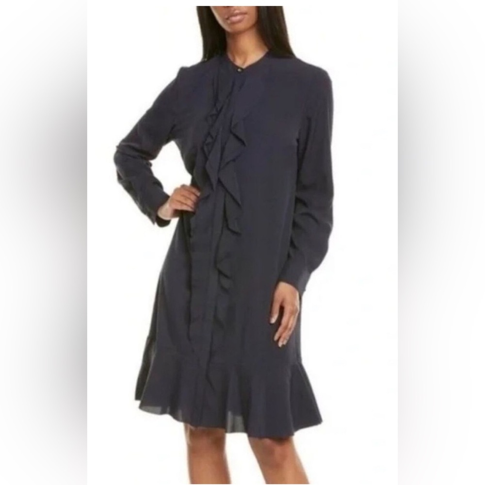 Tory Burch NWT The Jane Dress – Navy Button-Down Silhouette (Knee Length) - Picture 2 of 15